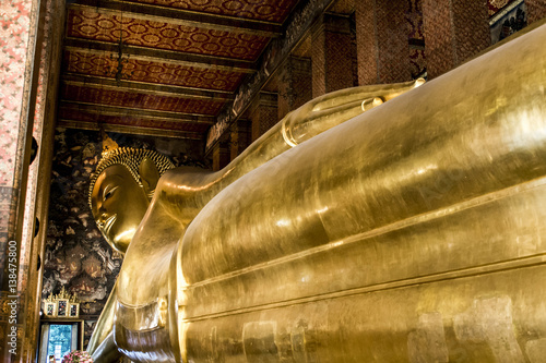 Bangkok Thailand 03.10.2015 - Visit Wat Pho biggest golden Buddha photo