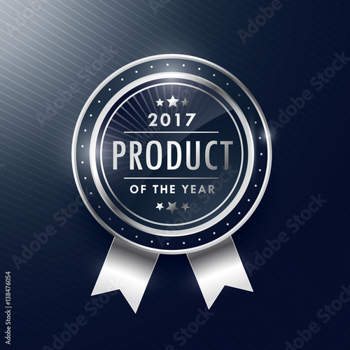 product of the year silver badge label design