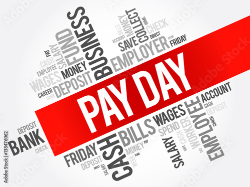 Pay Day word cloud collage, business concept background
