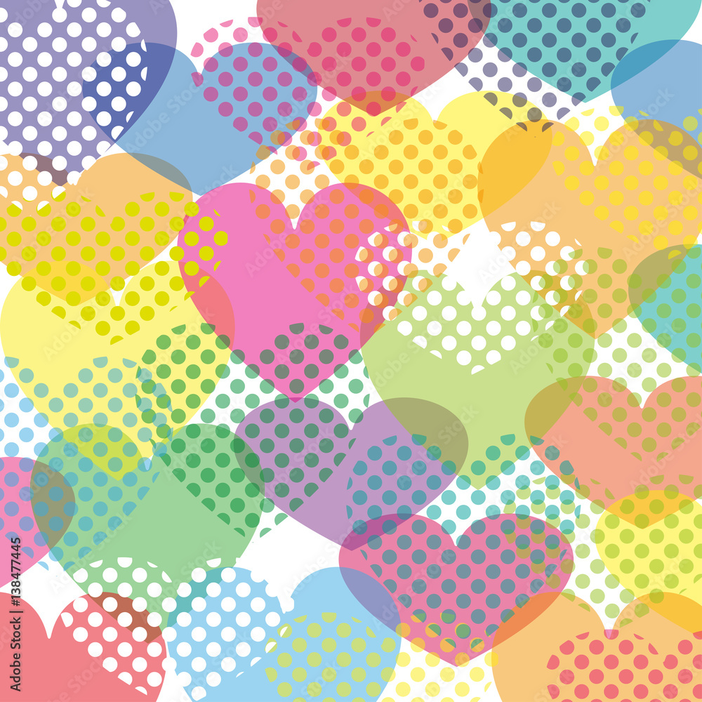 colorful abstract background of hearts on Valentine's Day colorful abstract background of hearts on Valentine's Day