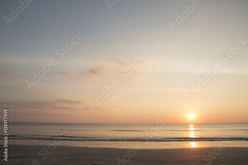 Beautiful sea of summer background and sunset in the evening time. © nuruddean