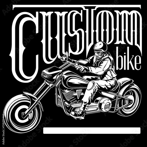 Custom Chopper motorcycle vector illustration