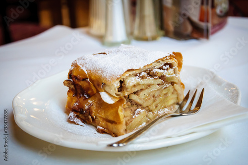 A Viennese strudel apple (Wiener Apfelstrudel),a Viennese pastry,Austria photo