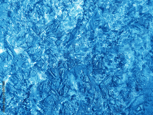 Abstract blue ice texture.