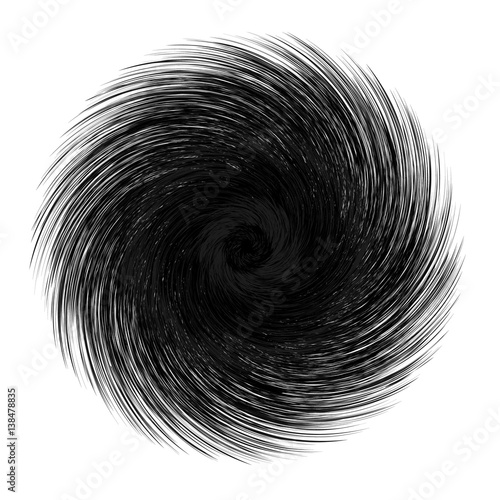 Abstract unusual strange shape. Dark abstract twirl element isolated on white background.