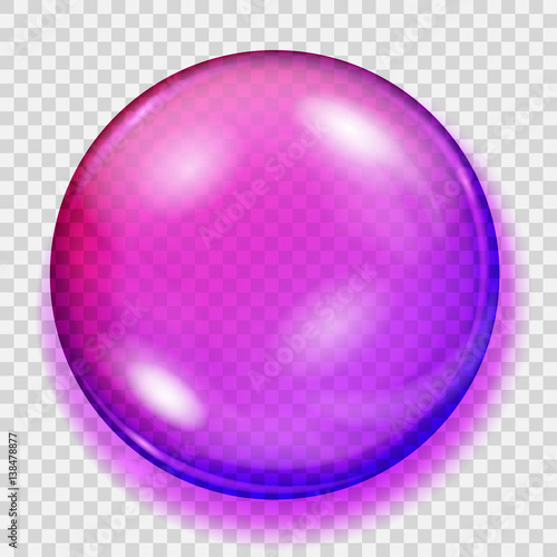 Transparent purple sphere with shadow
