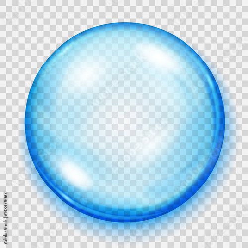 Transparent light blue sphere with shadow