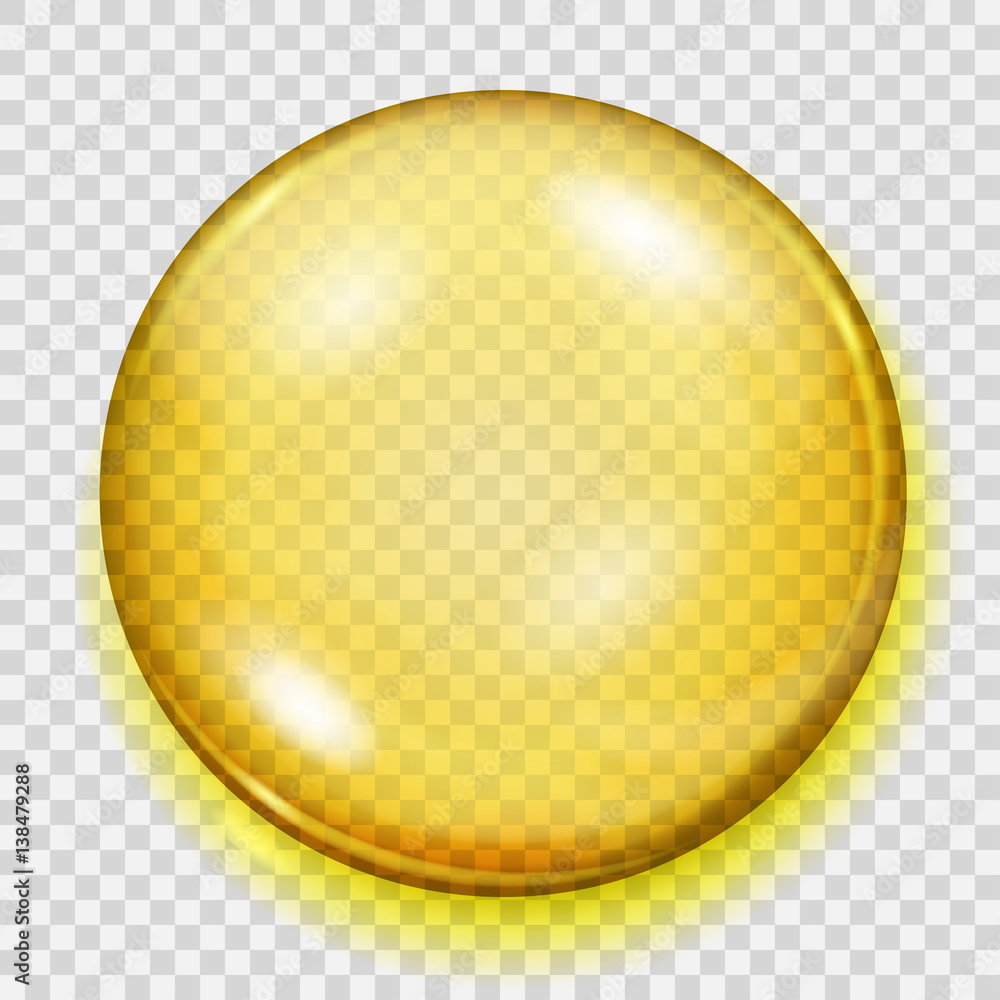 Transparent yellow sphere with shadow Transparent yellow sphere with shadow