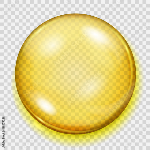 Transparent yellow sphere with shadow