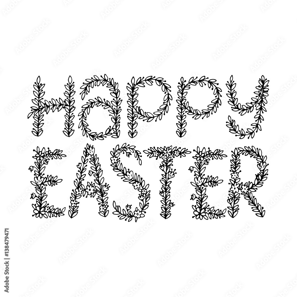 Happy easter.Vector lettering Happy easter.Vector lettering
