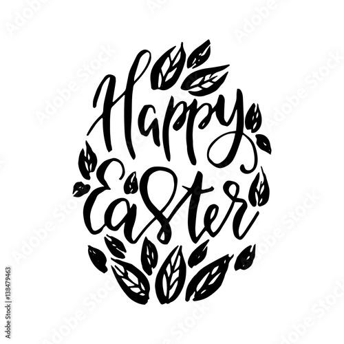 Happy easter.Vector lettering