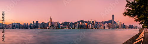 Victoria Harbour of Hong Kong at dawn