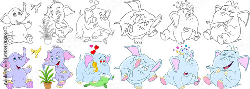 Photography Cartoon animals set