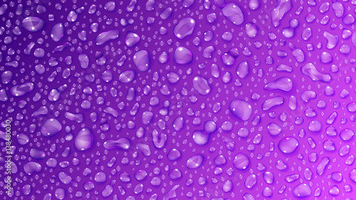 Purple background of water drops