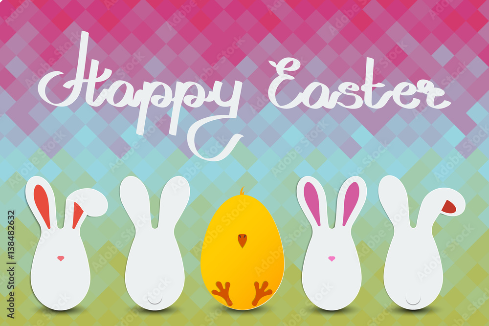 Fototapeta premium Happy Easter card. Set of Easter egg