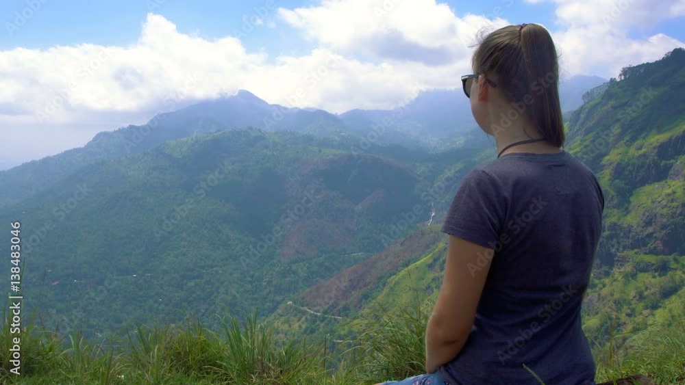 Female Tourist at Little Adam's Peak Female Tourist at Little Adam's Peak
