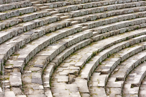 View of Roman empire amphitheater stands in ancient Ostia - Rome , Italy