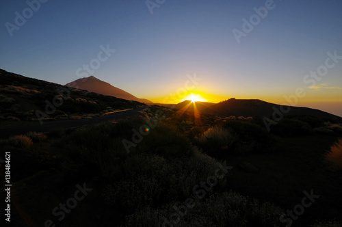 The sunset in El Teide National Park, Tenerife, Canary Islands, Spain