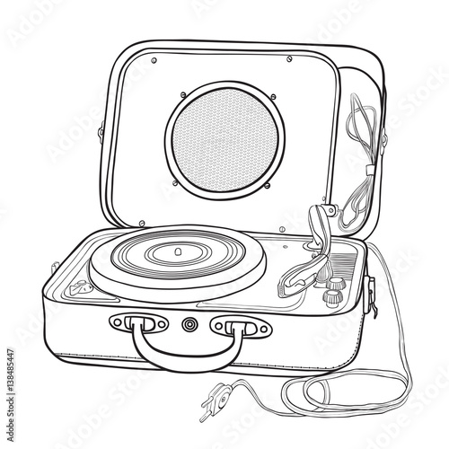Turntable in a suitcase.