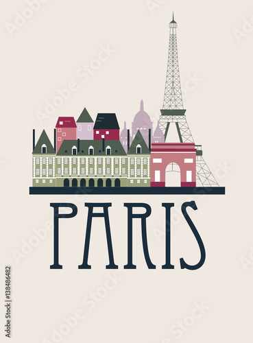 Canvas Print Paris travel background
