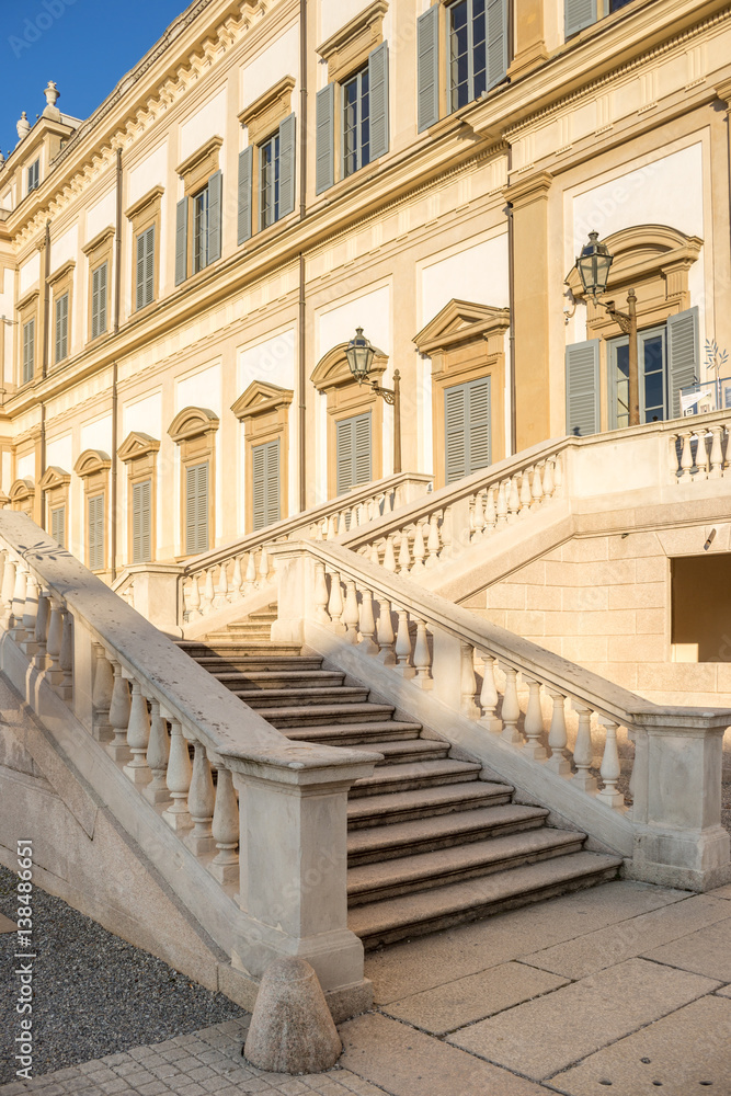 Marble Stairs at the entrance of Villa Reale of Monza, Italy