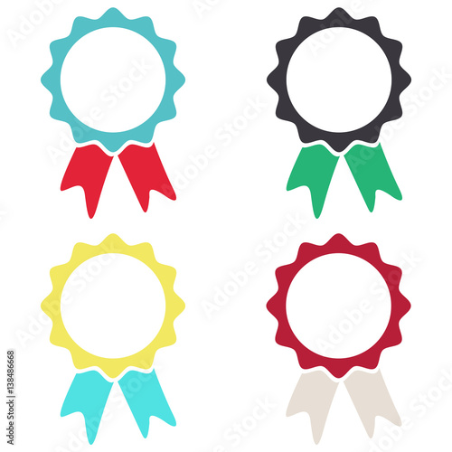 Badges with ribbons