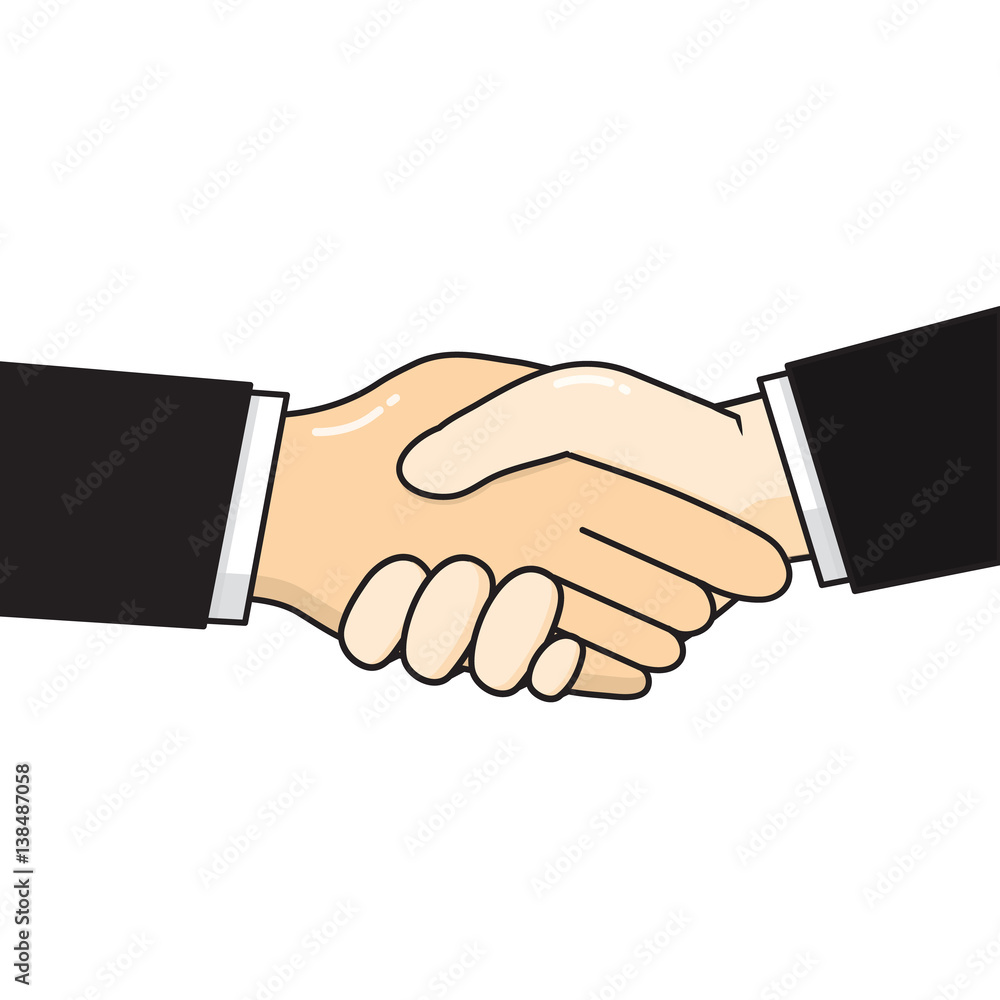 Business handshake cartoon design for business.