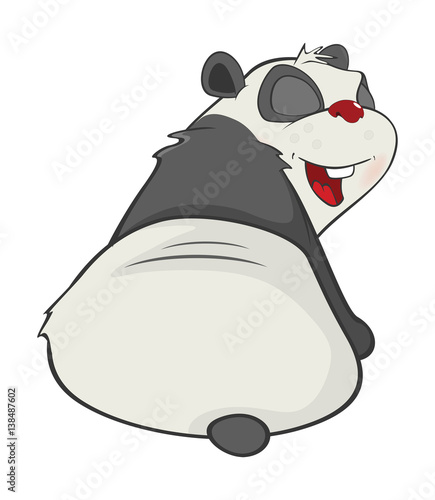 Fototapeta Naklejka Na Ścianę i Meble -   Illustration of a Cute Panda. Cartoon Character 