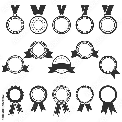 set of black badges