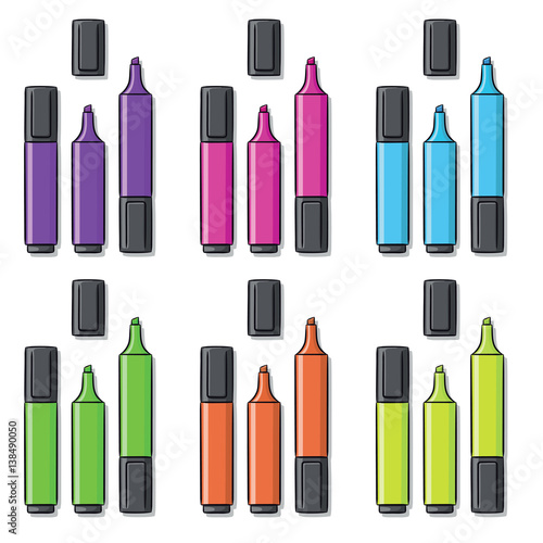 highlighters of different colors