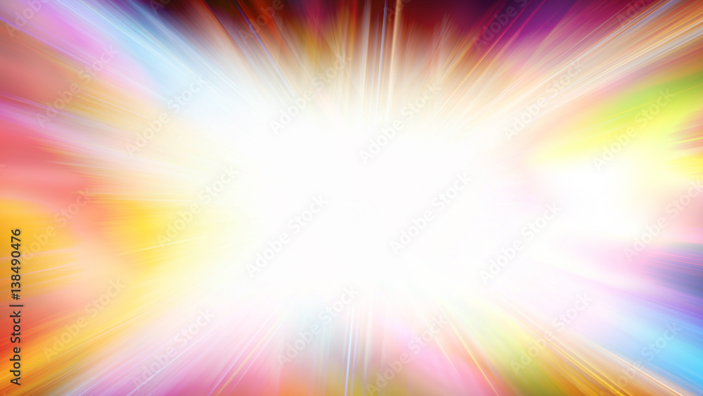 Colorful motion blur background with bright flash