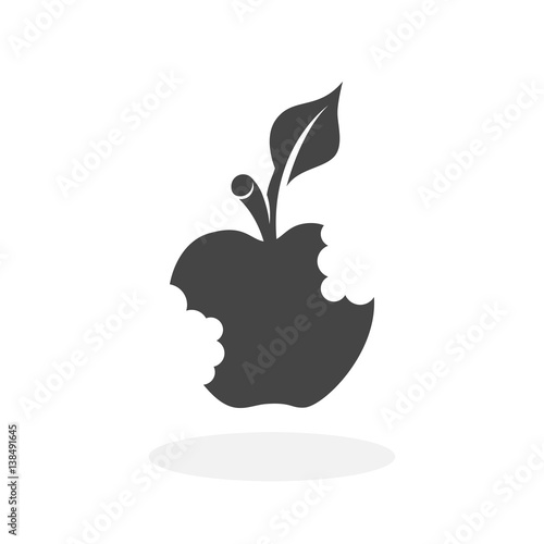 Bitten apple Icon. Vector logo on white background