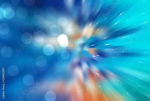 Bokeh light, shimmering blur spot lights on blue. illustration digital.