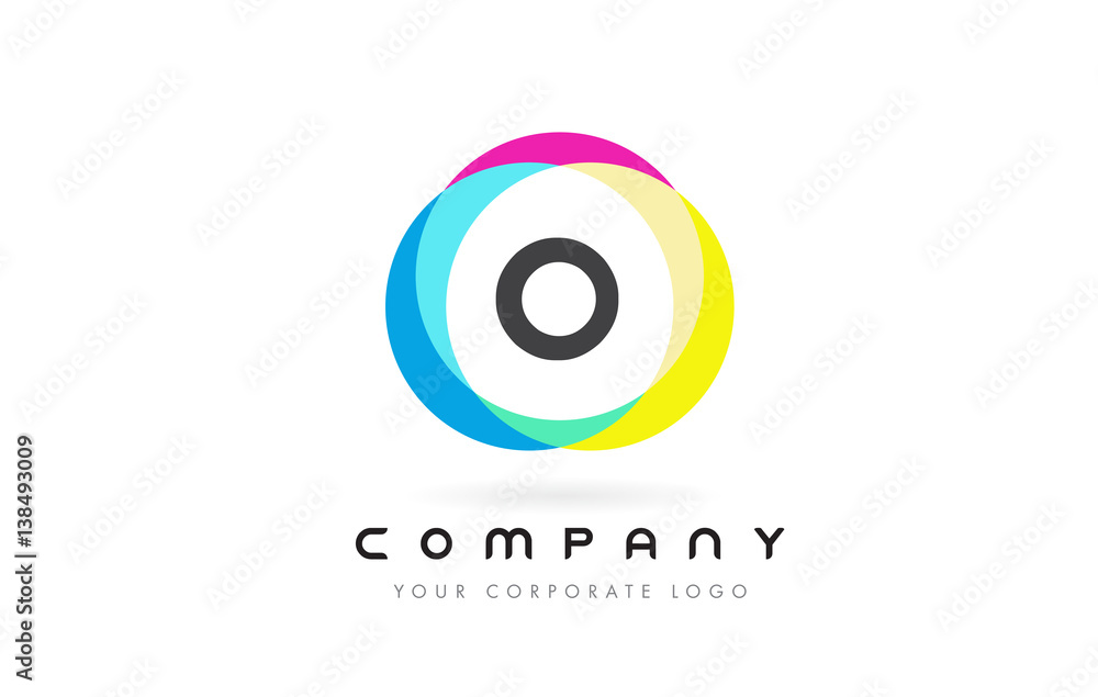 O Letter Logo Design with Rainbow Rounded Colors.