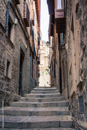 narrow street and steps Toledo