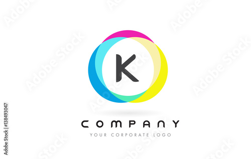 Free Download K Letter Logo Design with Rainbow Rounded Colors. - GFXLoad
