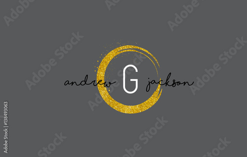 G Letter Logo Design with Gold Rounded Texture.