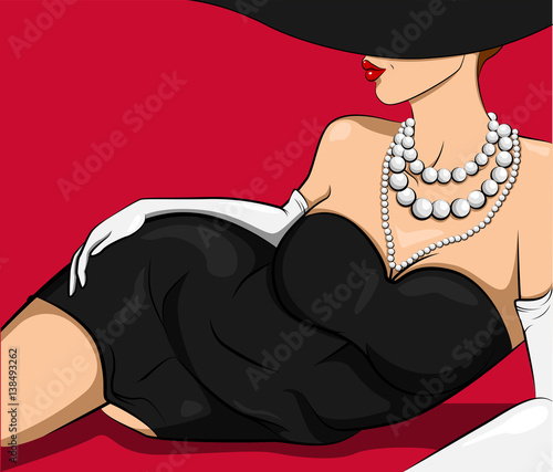 Attractive Comic Lying Sexy Woman