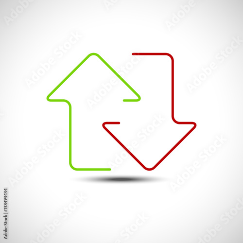 Up and Down Line Arrow Icon. Vector Icon Illustration.