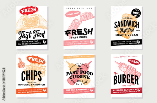 Hand Drawn Fast Food Posters