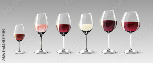 Realistic Full Glasses Set