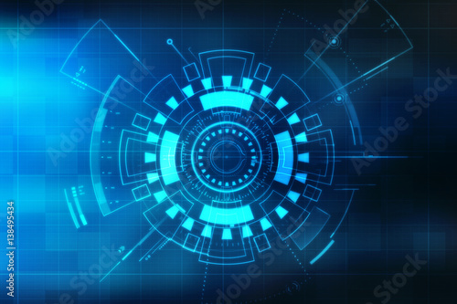 Cuadro en lienzo Background conceptual image of digital 3d icons, Digital Abstract technology bac