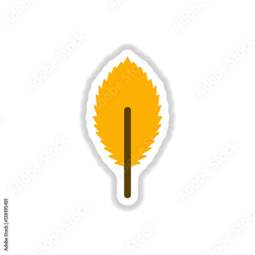 Label with leaf shadow vector icon design collection tree leaf