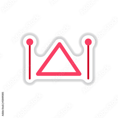 color label design collection of musical instrument triangle