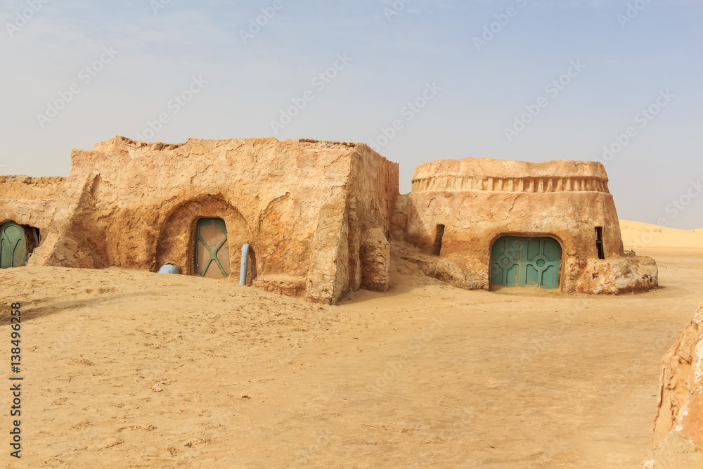 Tatooine decoration in Sahara desert