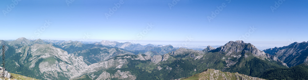 Panoramic view from the refuge of Vegabaño in the Picos de Europa Panoramic view from the refuge of Vegabaño in the Picos de Europa
