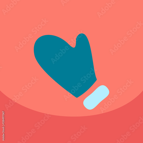 warm mittens icon in cartoon style isolated on olor background vector Kitchen glove illustration