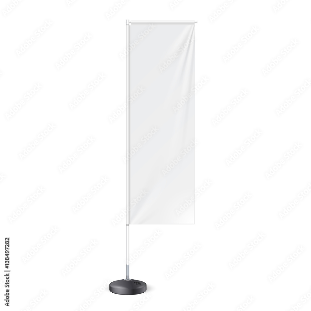 White Outdoor Panel Flag With Ground Fillable Water Base, Stander ...