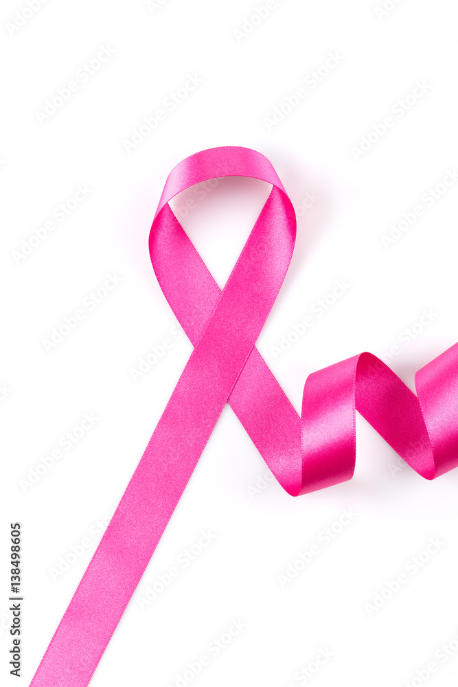 Pink ribbon on white Pink ribbon on white
