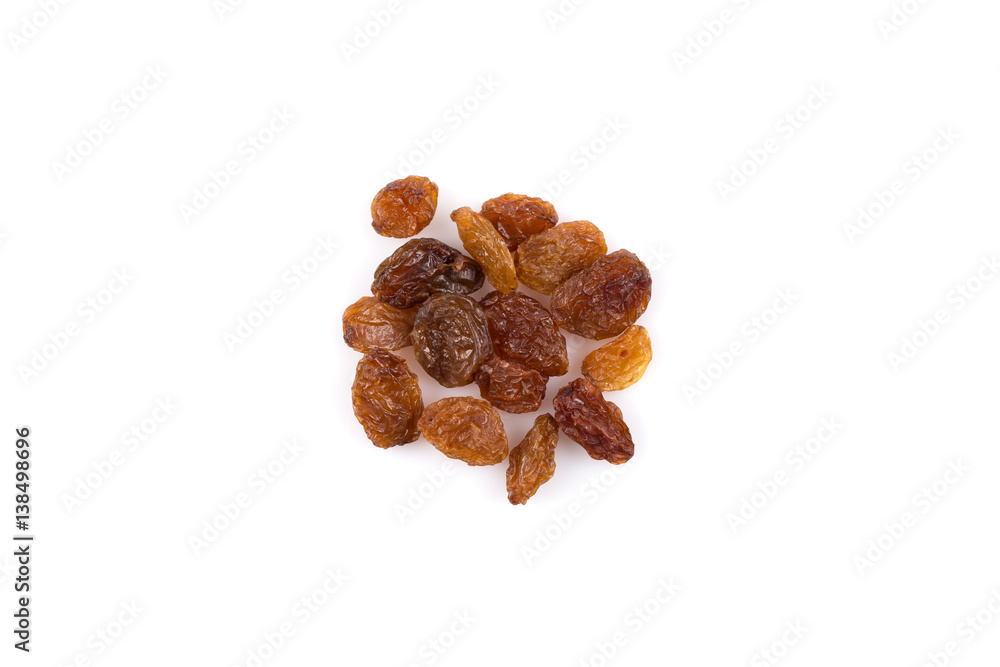 Sweet raisins on white Sweet raisins on white
